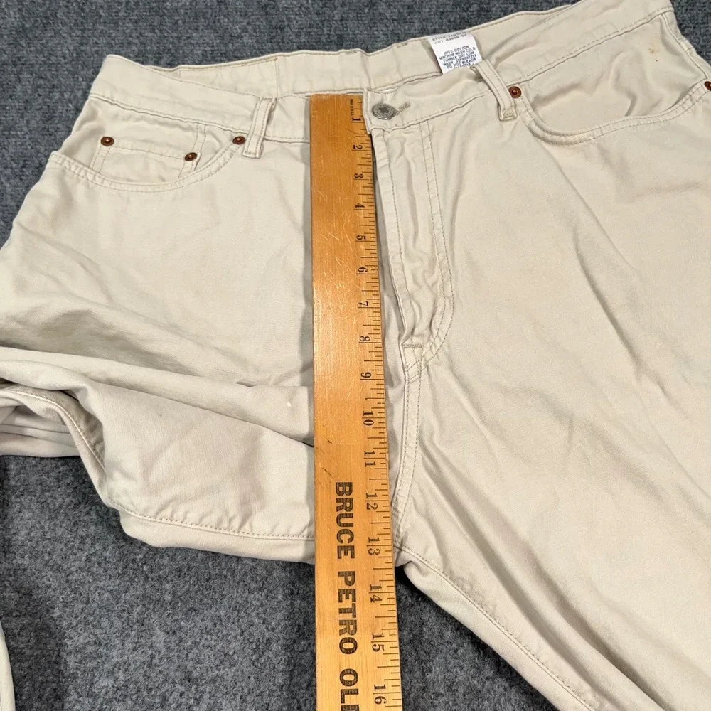 VTG Lucky Brand Dungarees Pants Mens 36x32 Baggy Made in USA Beige Utility Gorp